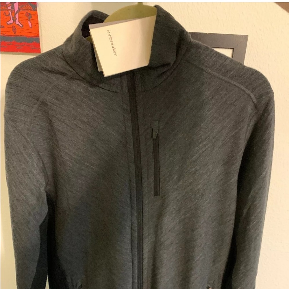 Icebreaker Men’s Medium Descender LS zip Jet